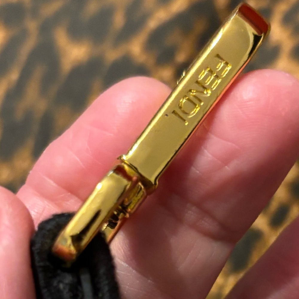 Fendi Gold and Brown Branded Purse Strap - Picture 5 of 5